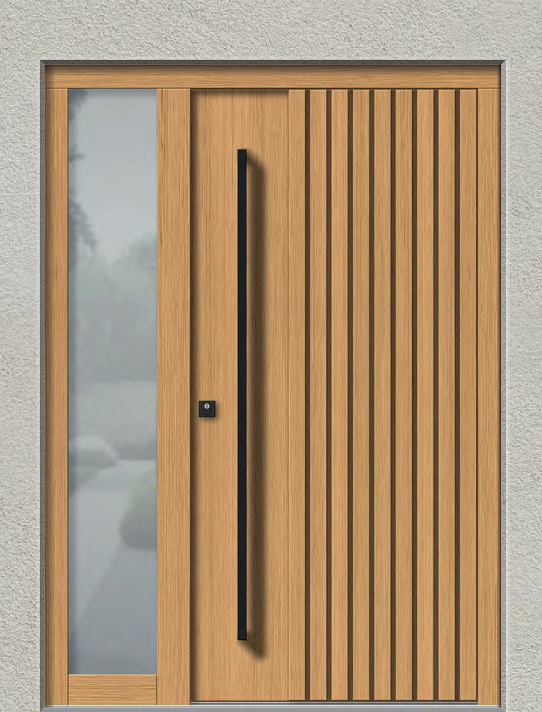 Moderne Haustüren aus Eichenholz Streben glatt